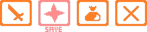 Deltarune Style buttons. The SAVE button is selected.